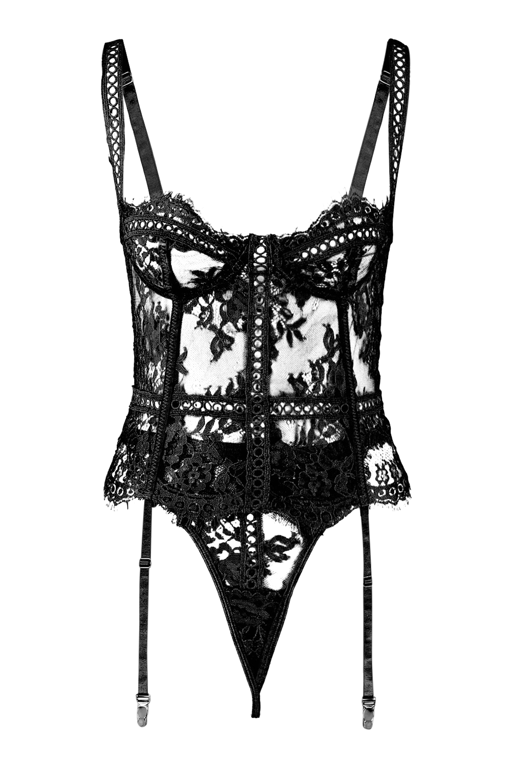 Women s Lace Suspender Basque Thong Set Boohoo UK